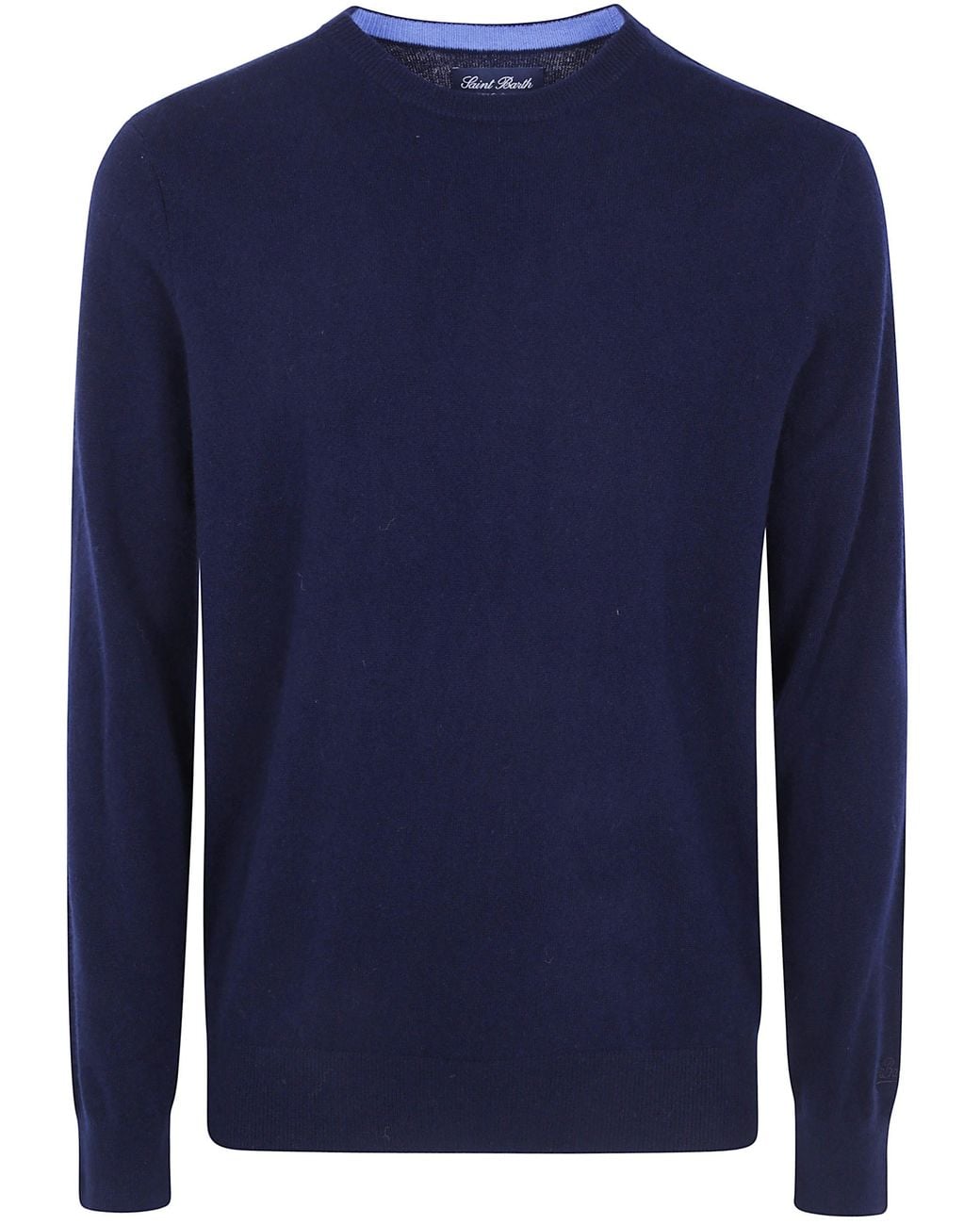Mc2 Saint Barth Blue "Regent" Cashmere Round Neck Sweater for men