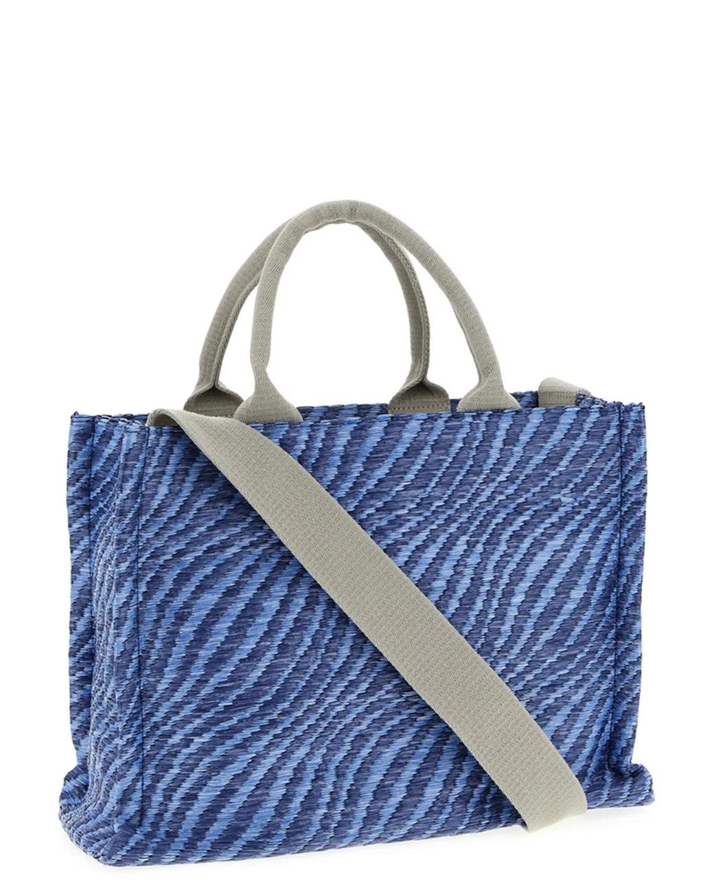 Marni Blue Raffia Handbag