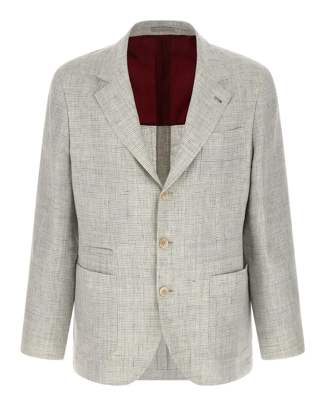 Brunello Cucinelli Gray Linen Blazer Clothing for men