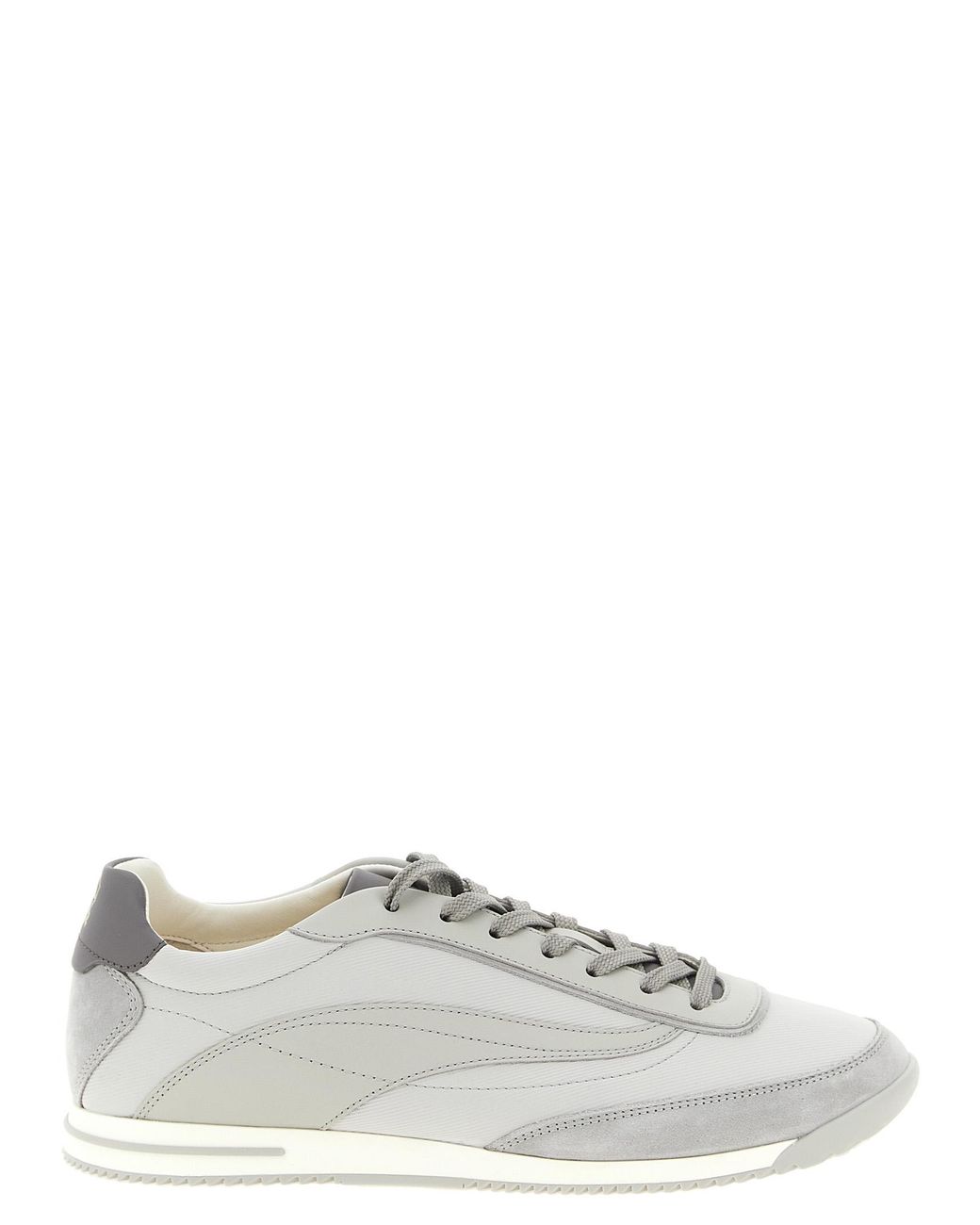 Brunello Cucinelli White Techno And Nubuck Fabric Sneakers for men