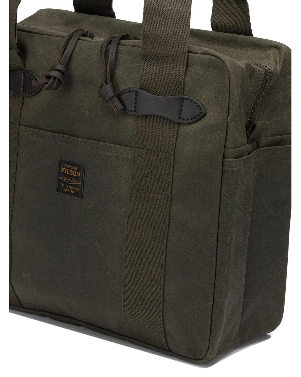 Filson Black "Tin Cloth" Medium Shoulder Bag for men