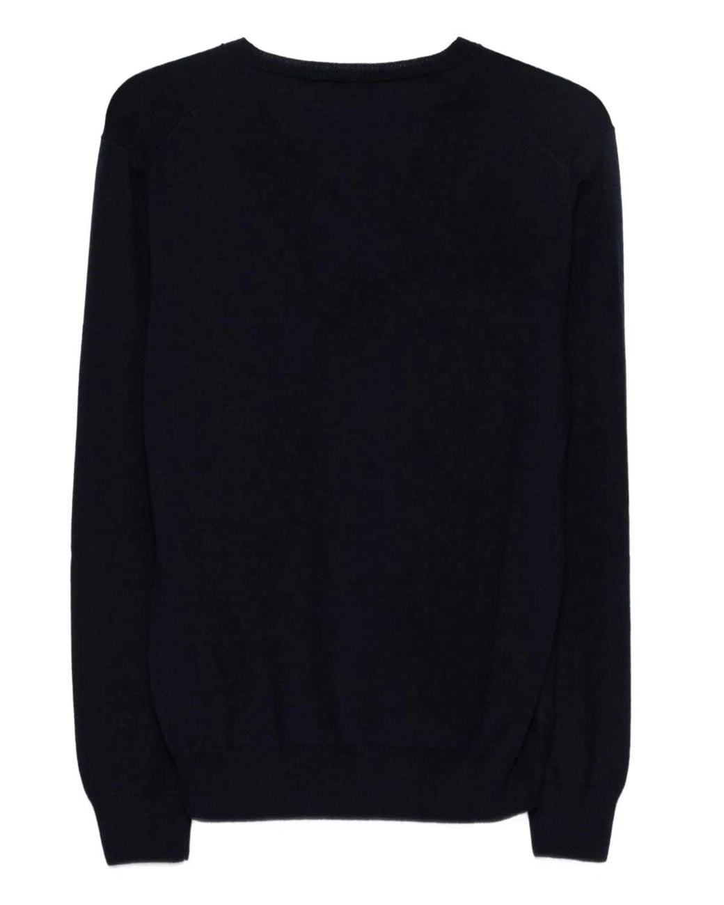 Fay Black V-Neck Ribbed Sweater for men