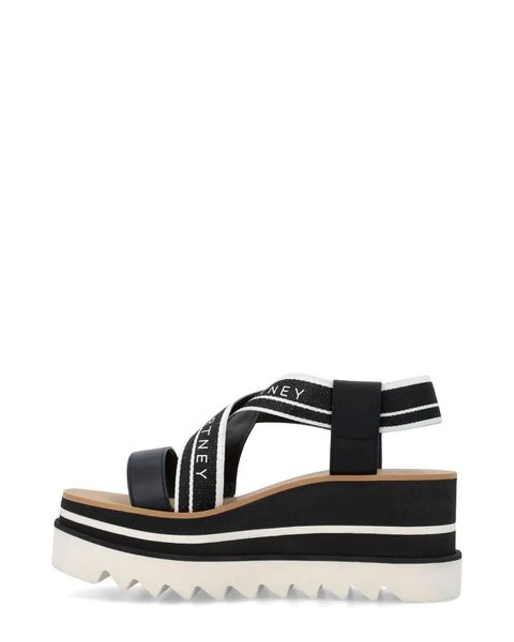 Stella McCartney Black Two-Tone Fabric Sneak Elyse Sandals