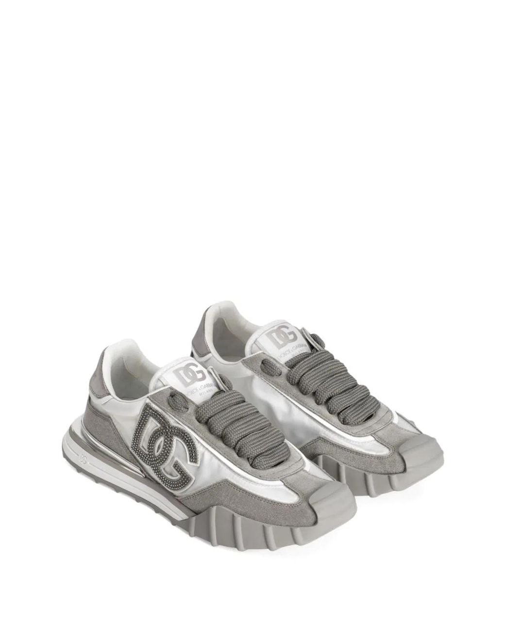 Dolce & Gabbana White Dg Athletic Fabric Sneakers