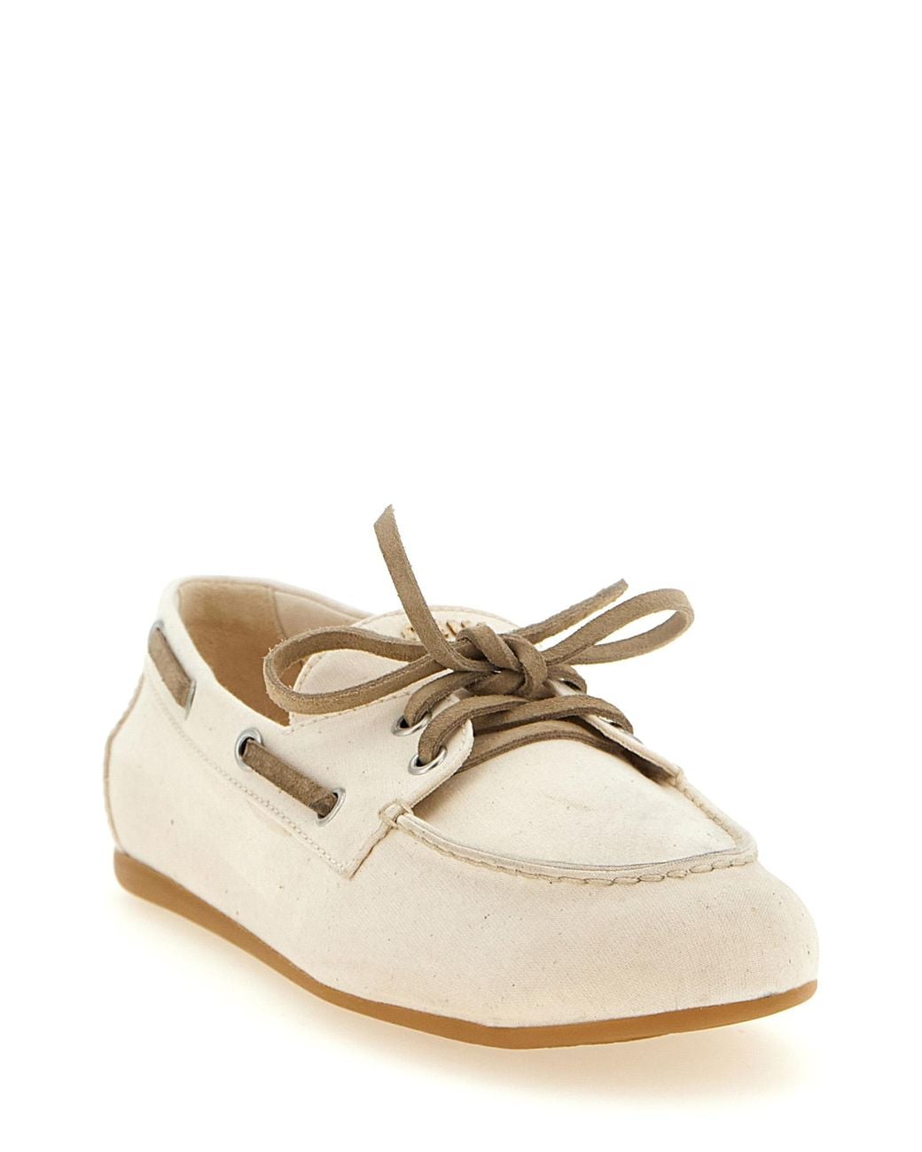 Miu Miu Natural 'Deck' Boat Shoe