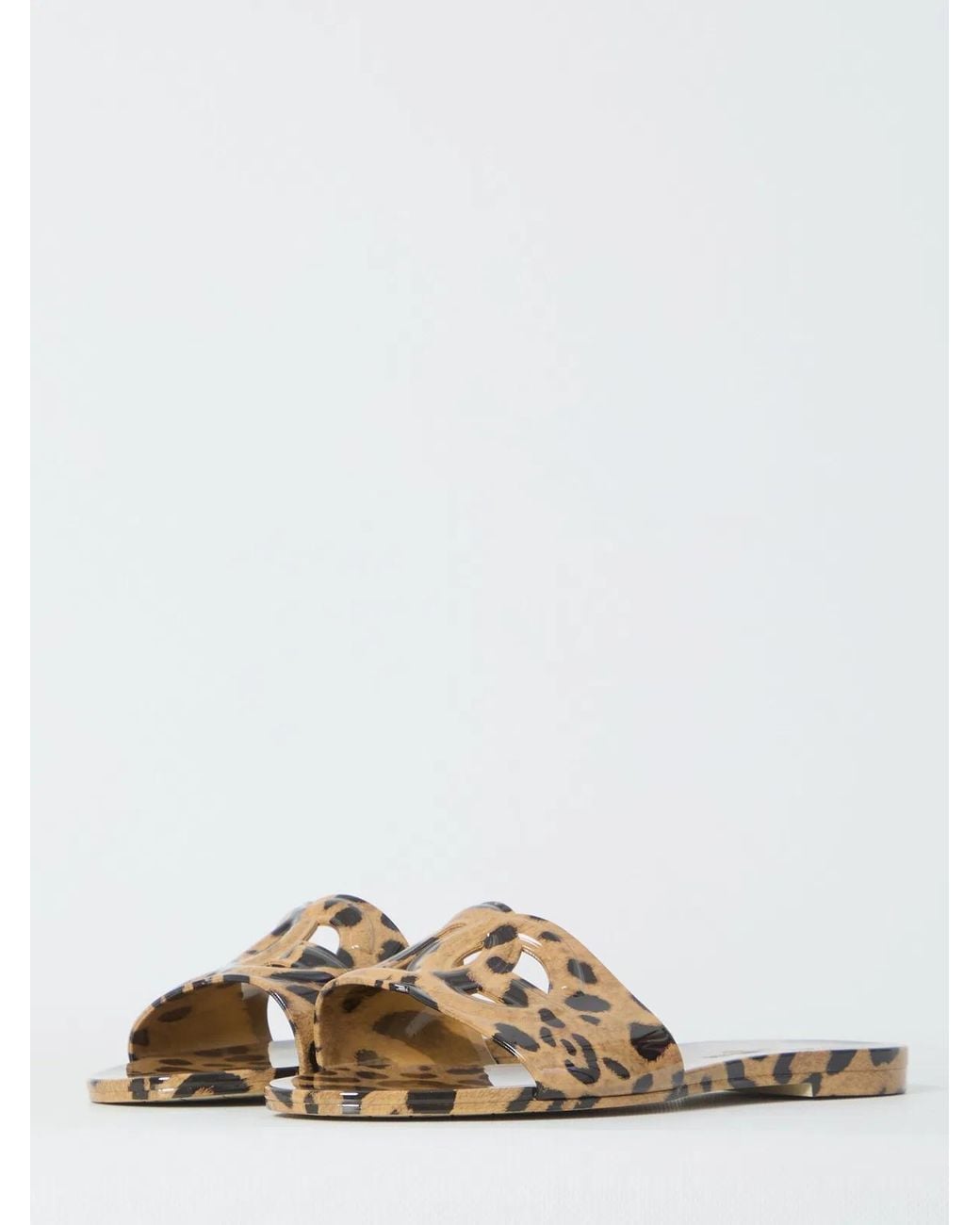 Dolce & Gabbana White Dolce & Gabbana Dg Logo Flat Sandals