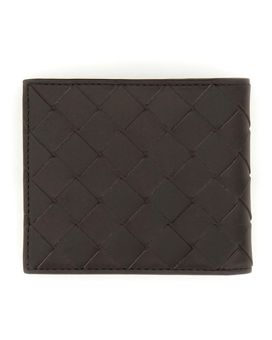 Bottega Veneta Black Portafoglio Bi-Fold Con Motivo Intrecciato for men
