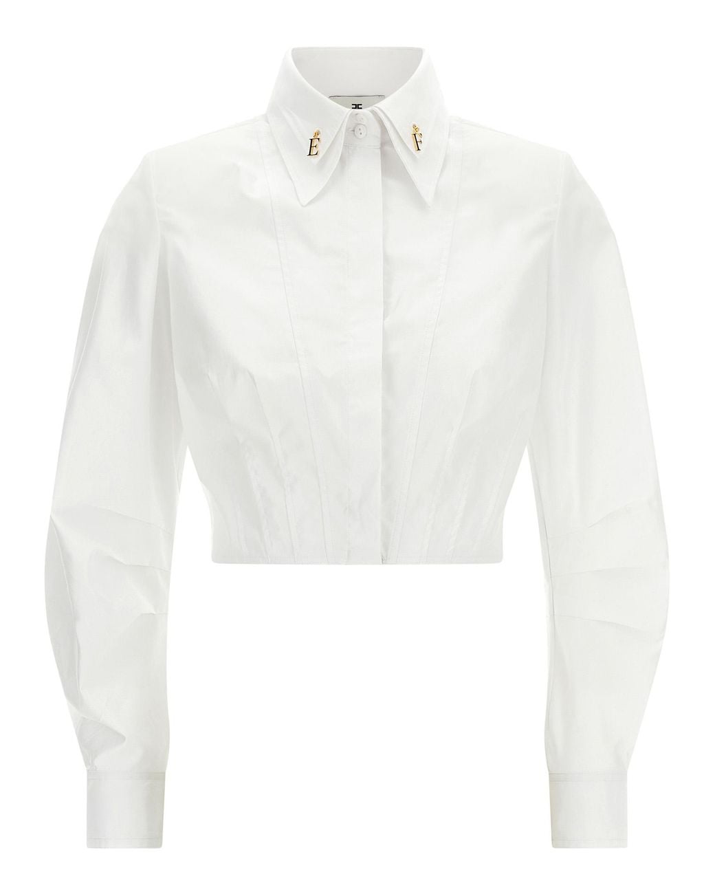 Elisabetta Franchi White Double-Layer Collar Shirt