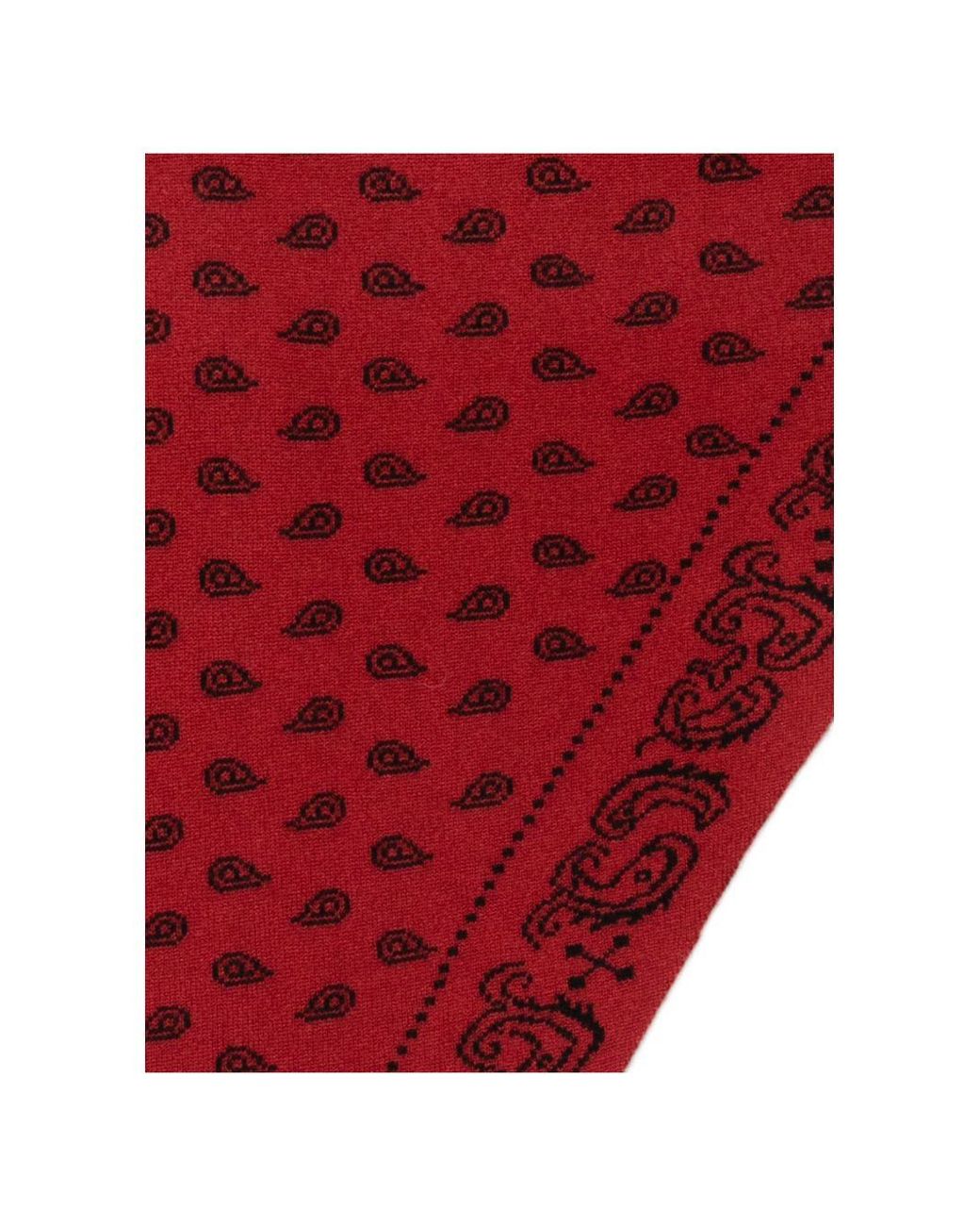 Guest In Residence Red Printed Cashmere Foulard