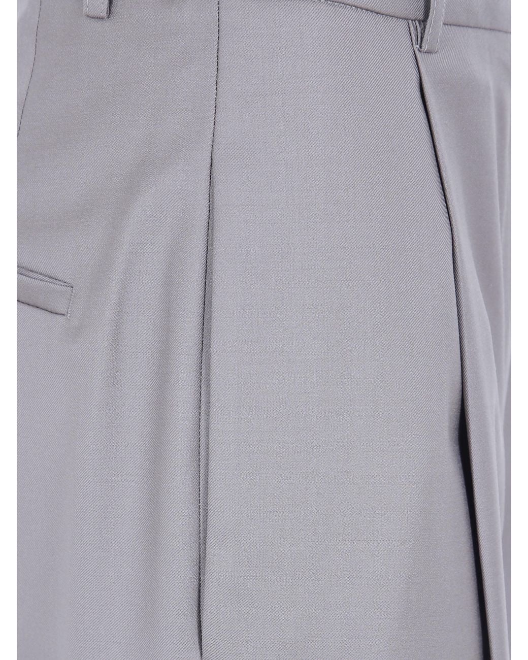 Rohe Gray "Daria" Single Pleat Tapered Trousers