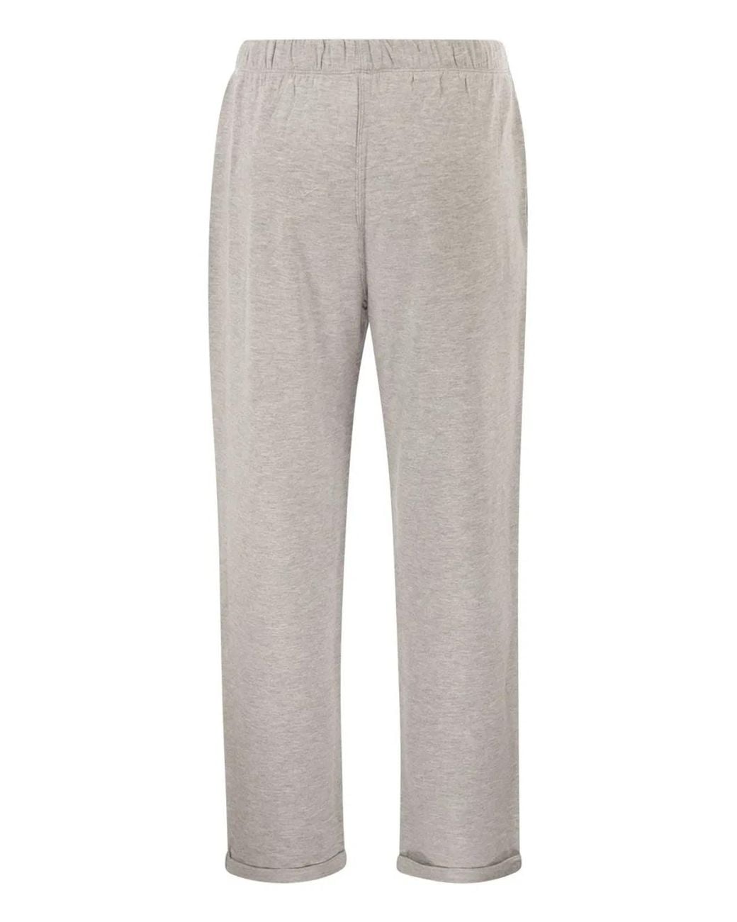 Majestic Gray Stretch Viscose Jogger Trousers With Drawstring Waist