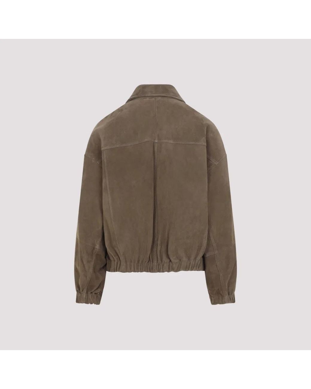 Brunello Cucinelli Brown Oregano Suede Leather Jacket