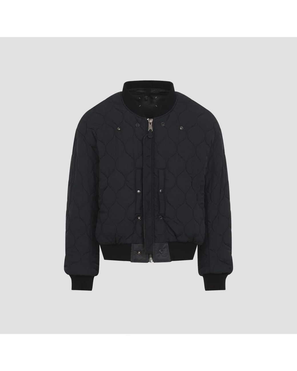 Maison Margiela Blue Reversible Signature-Stitches Bomber Jacket for men