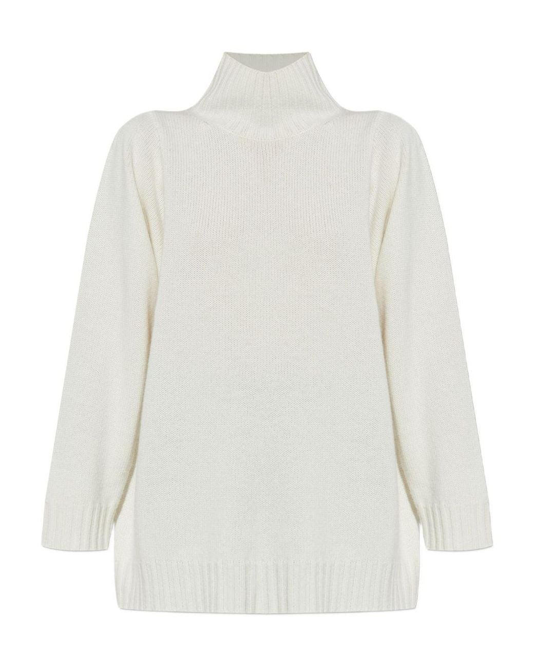 Max Mara White Off Virgin Wool Top