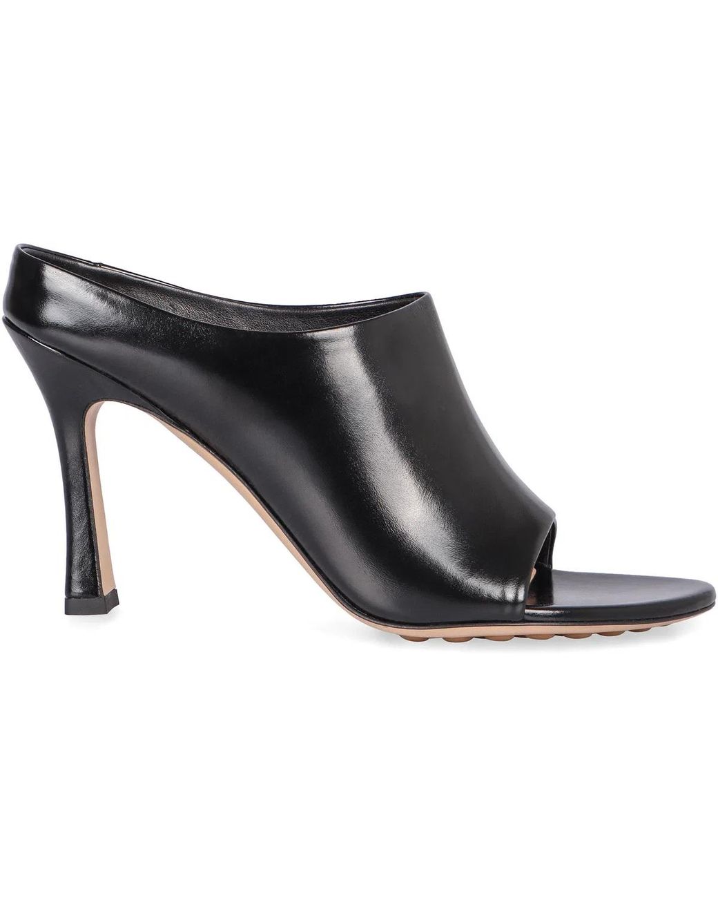Bottega Veneta Black Rana Leather Mules