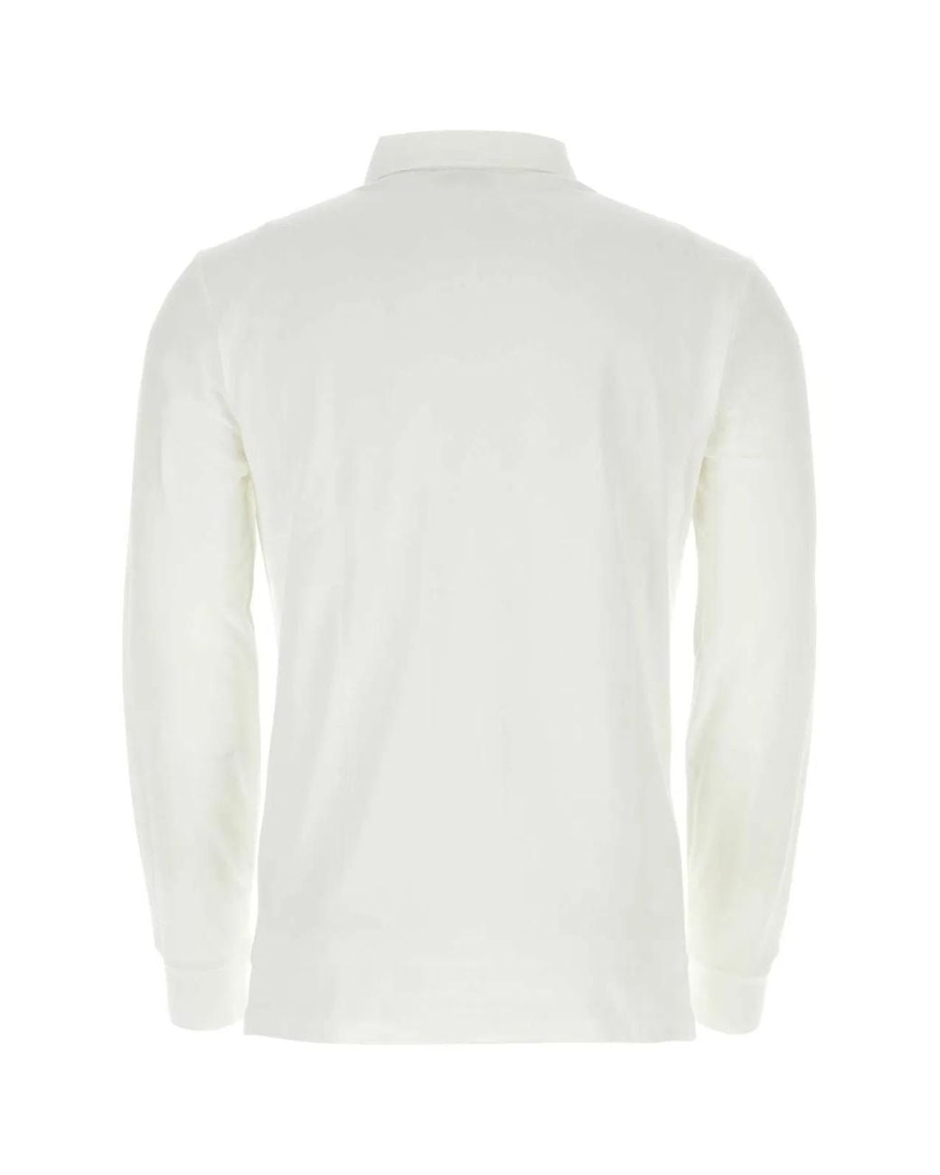 Polo Ralph Lauren White Long-Sleeve Cotton Piqué Polo Shirt Custom Slim-Fit for men