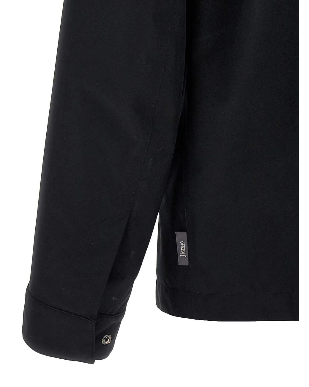Herno Blue Solid Shirt Collar Jacket for men