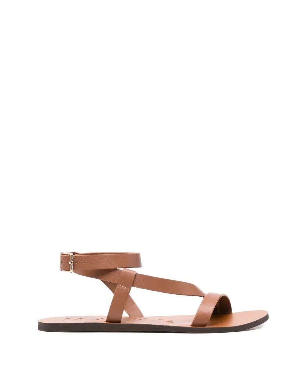 Manebí Brown Manebi Leather Gladiator Sandals