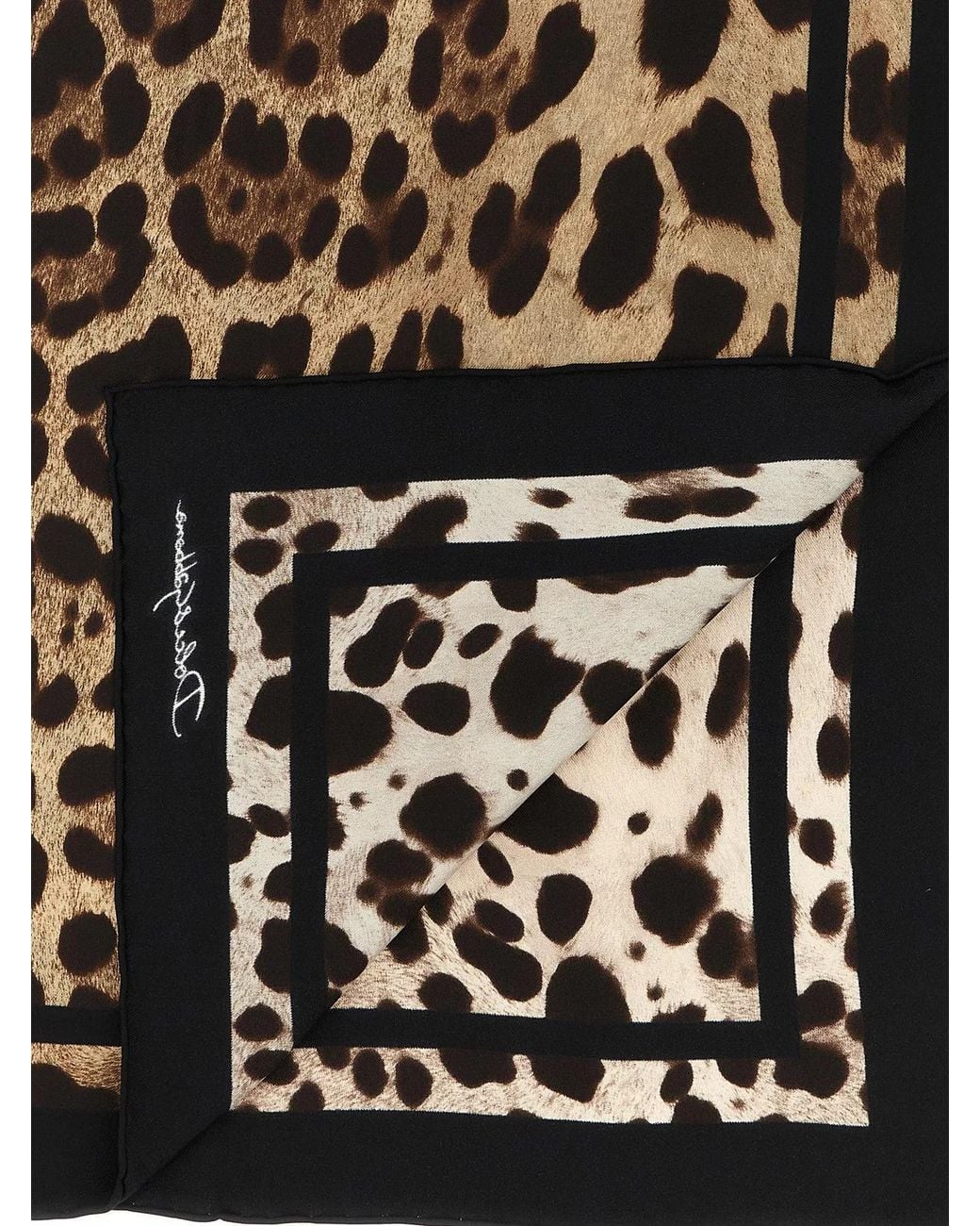 Dolce & Gabbana Black Dolce & Gabbana Leopard-Print Scarf