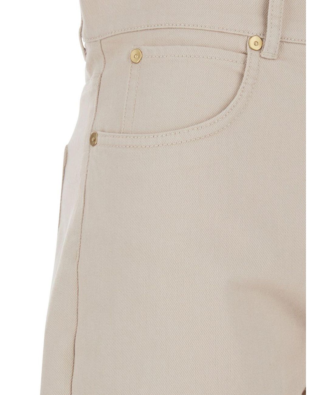 Max Mara Natural Bull Stretch Trousers Jeans Beige