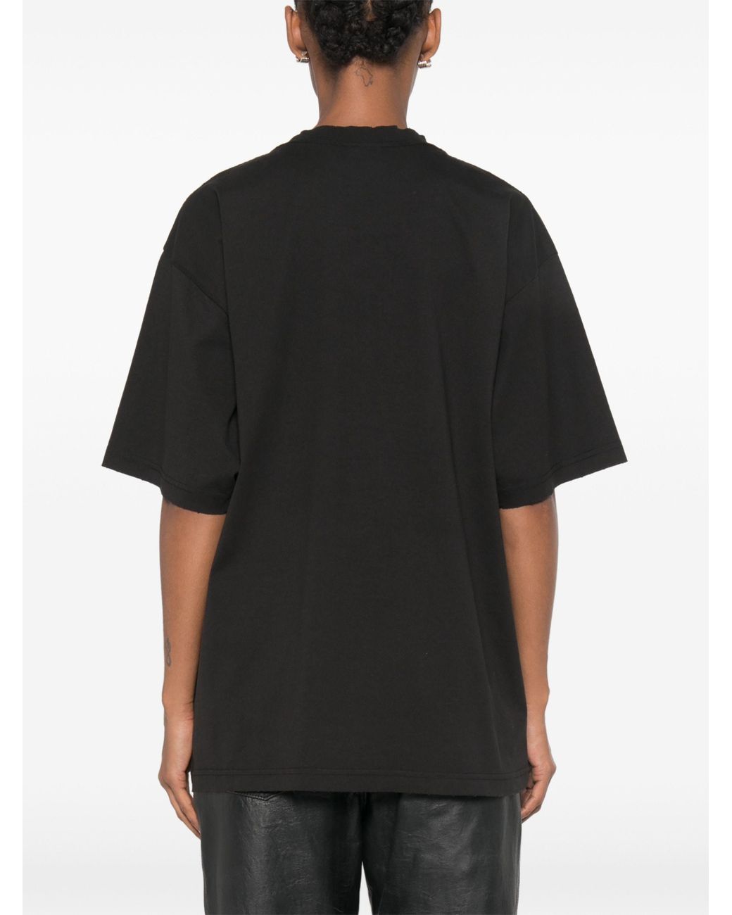 Balenciaga Black Printed Cotton T-Shirt