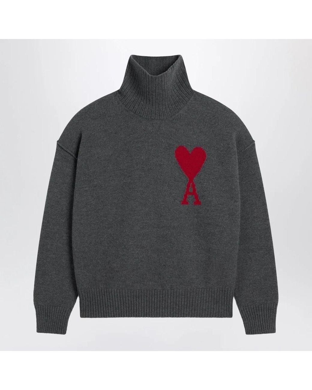 AMI Gray Ami De Coeur Sweater