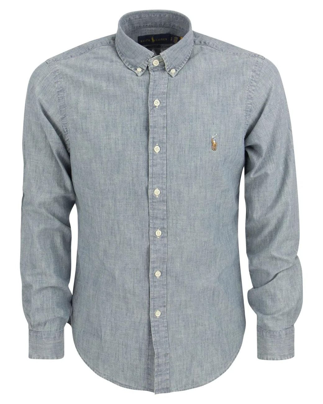 Polo Ralph Lauren Blue Slim-Fit Chambray Shirt for men