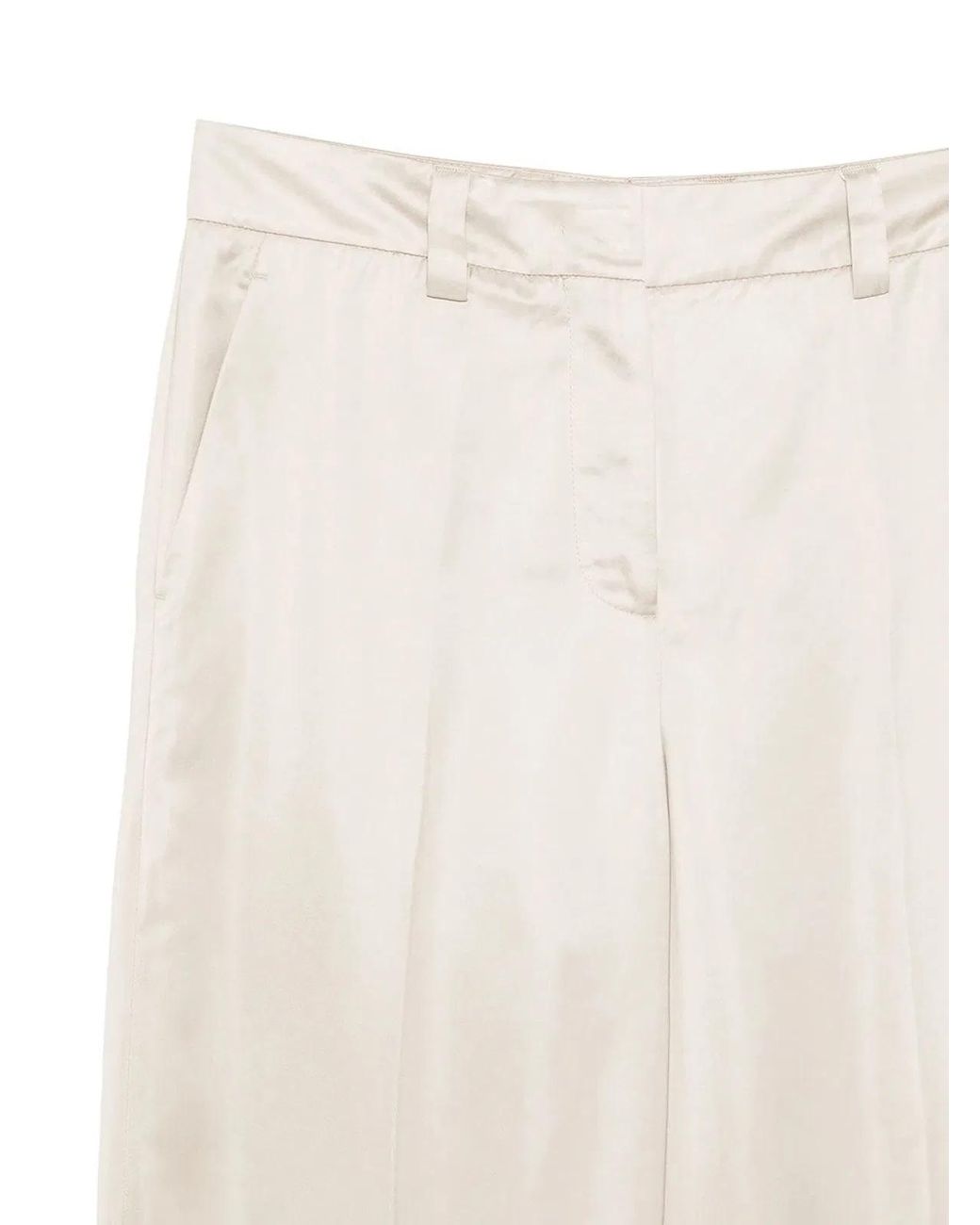 Incotex White Neera Wide-Leg Satin Trousers
