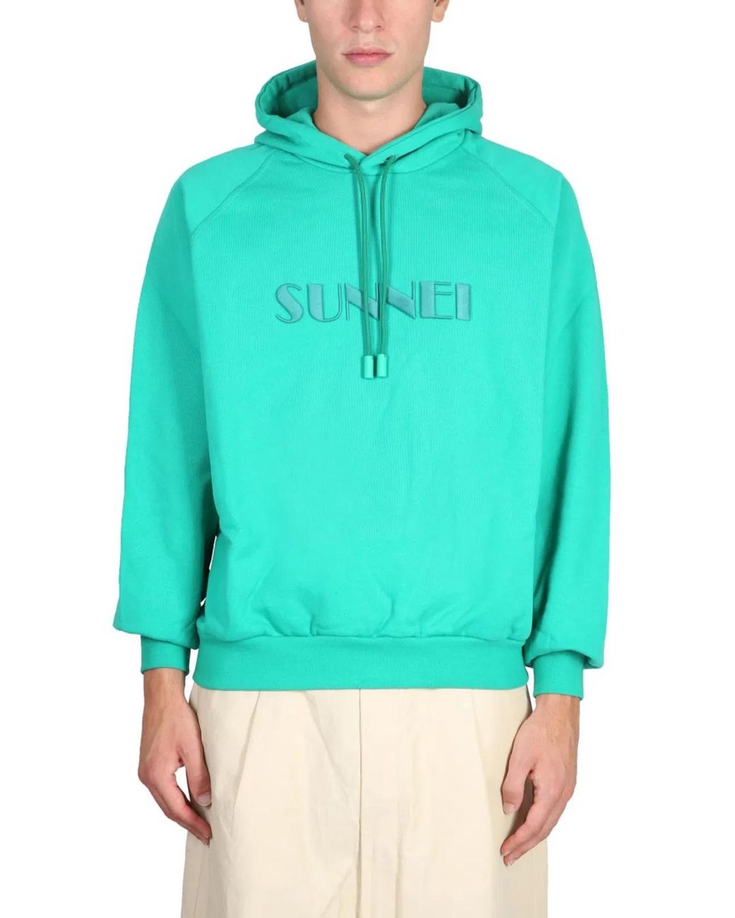 Sunnei Green Sweatshirt With Logo
