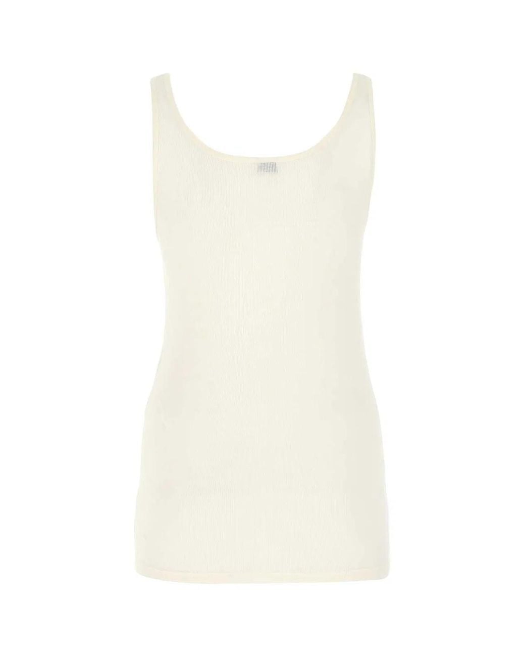 Saint Laurent White Ivory Modal Blend Tank Top