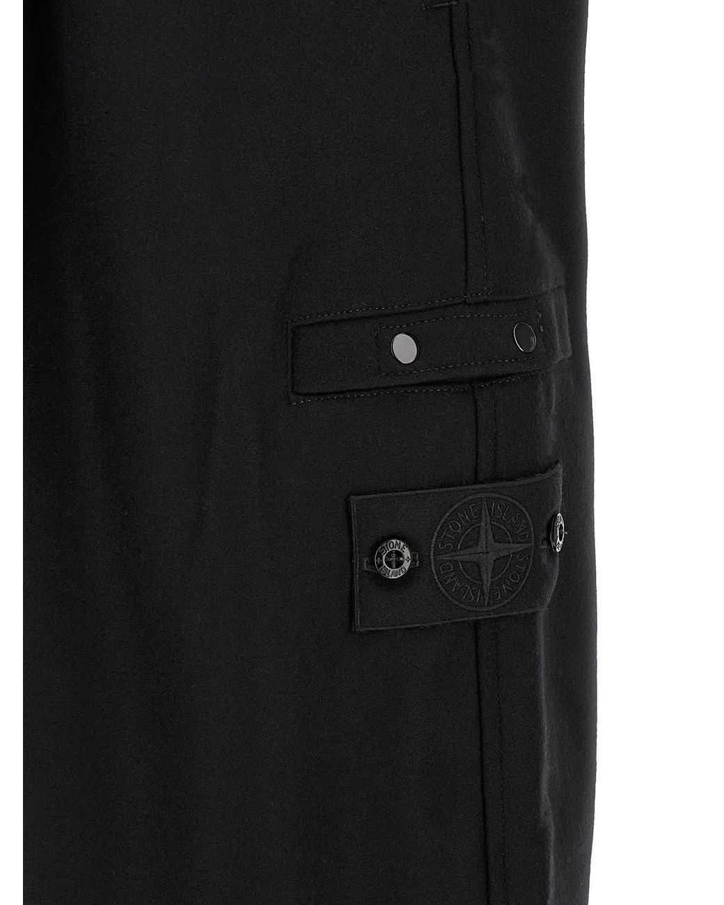 Stone Island Black 'Badge Ghost' Cargo Pants for men