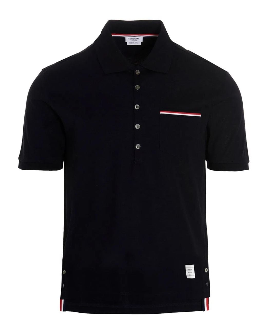 Thom Browne Black Rwb Polo Shirt for men