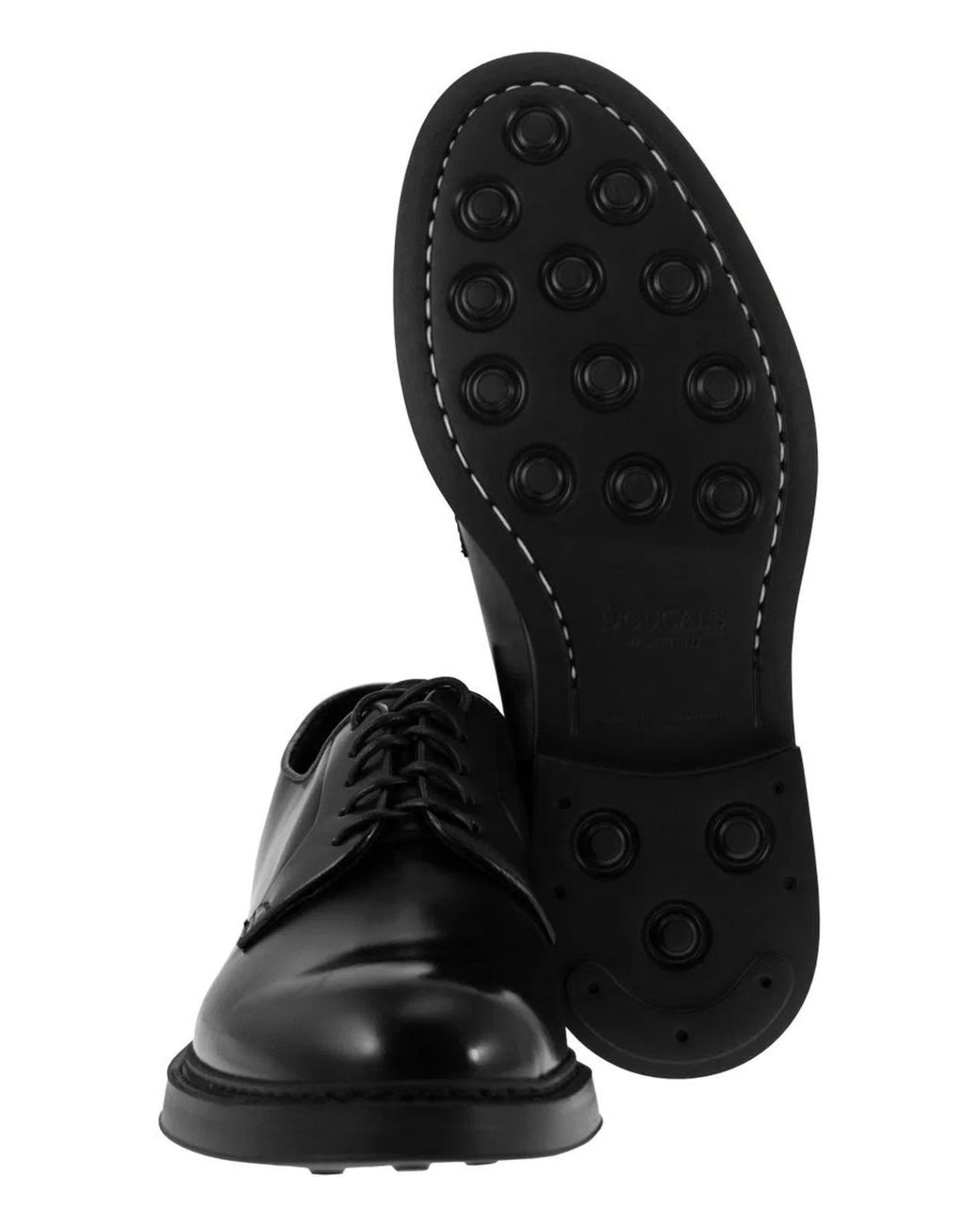 Doucal's Black Leather Derby Lace-Up for men