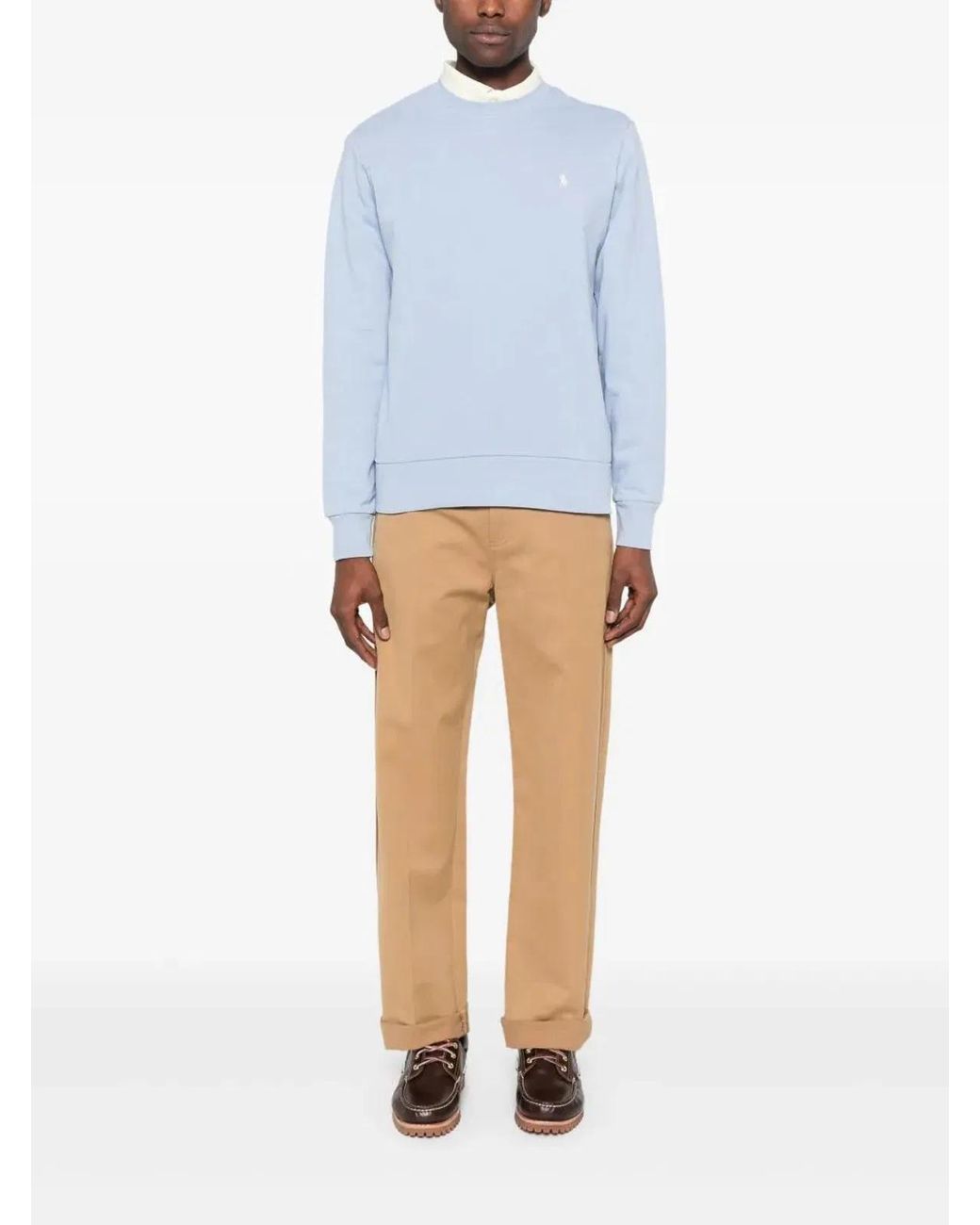 Polo Ralph Lauren Blue Crewneck Sweatshirt With Logo for men