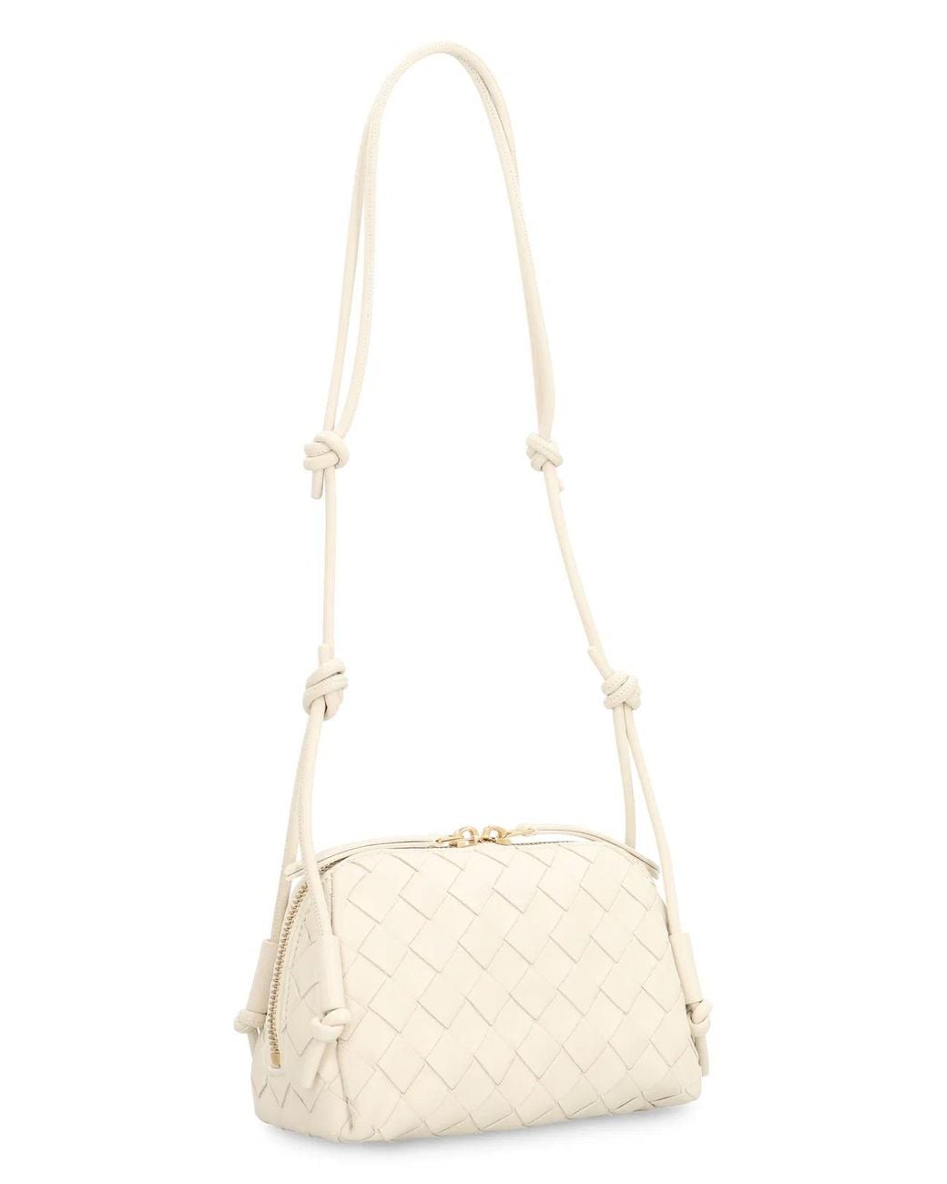 Bottega Veneta Natural Pouch Intrecciato Calf Leather Clutch Bags