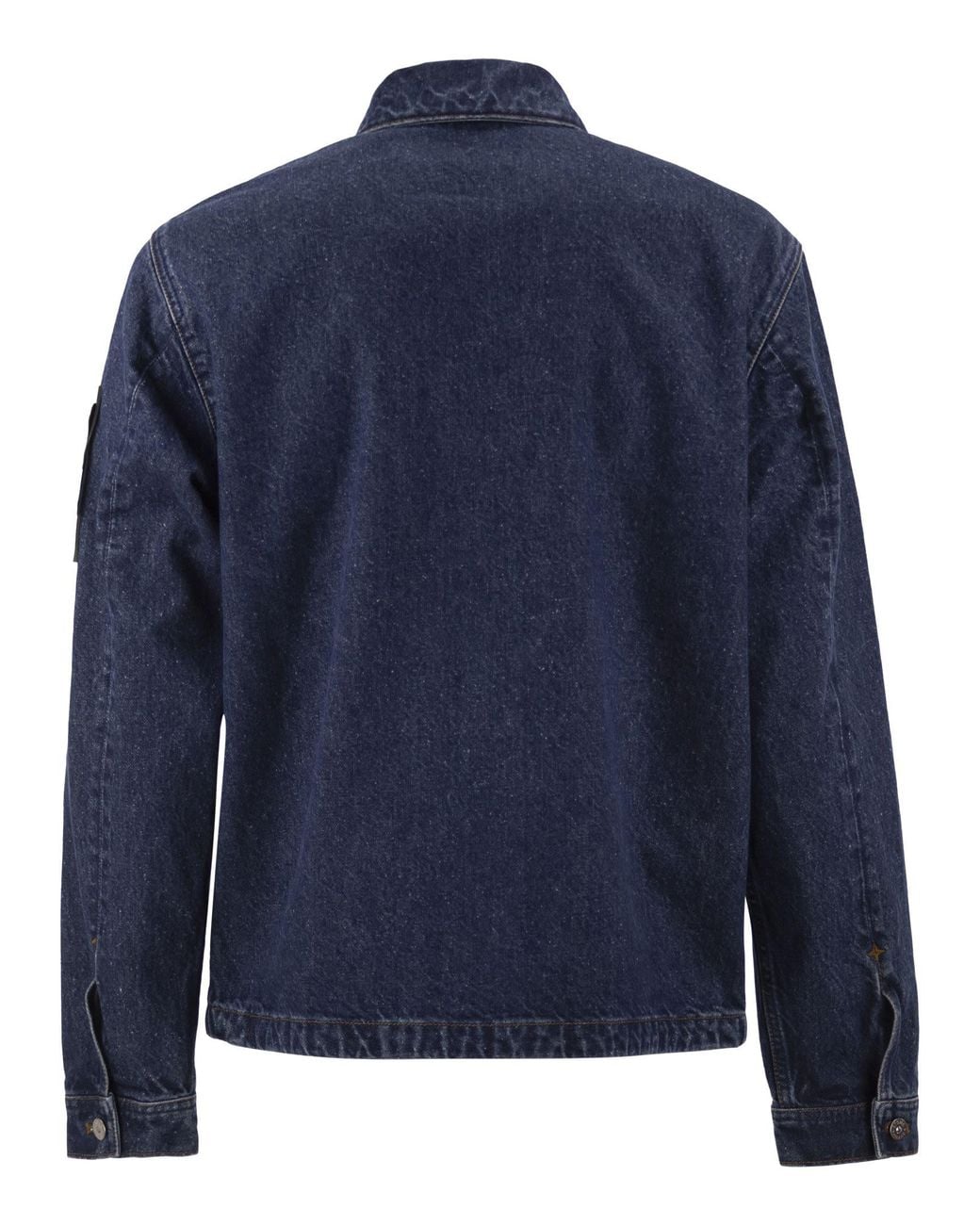 Stone Island Blue Denim Jacket With Patch Pockets for men