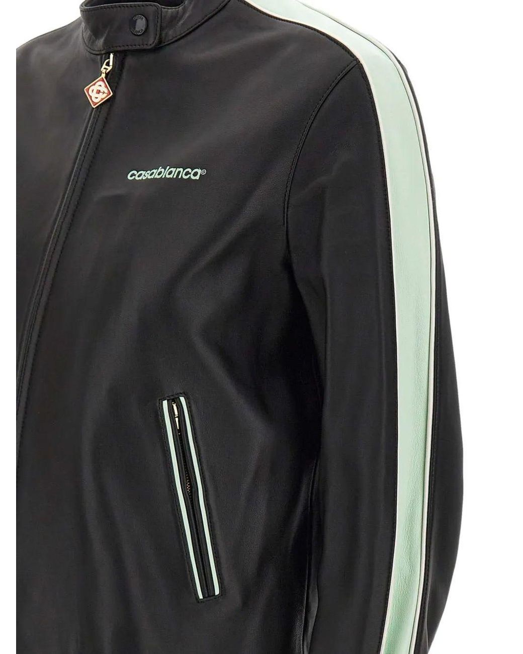 Casablanca Black Leather Racer Jacket