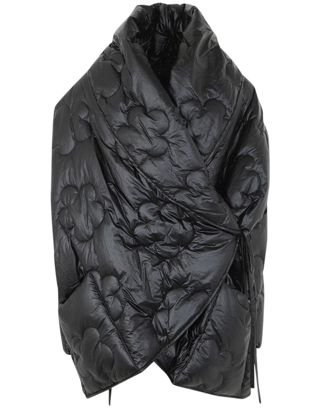Maria Calderara Black Padded Wrap Choc Oversized Fluffy Hug