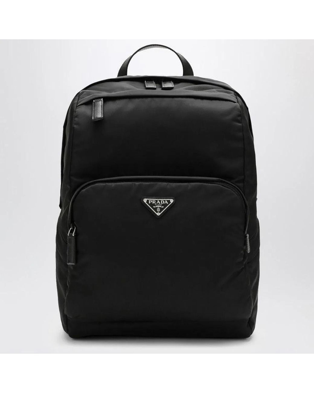 Prada Black Eco-Friendly Mini Backpack With Premium Leather Accents for men