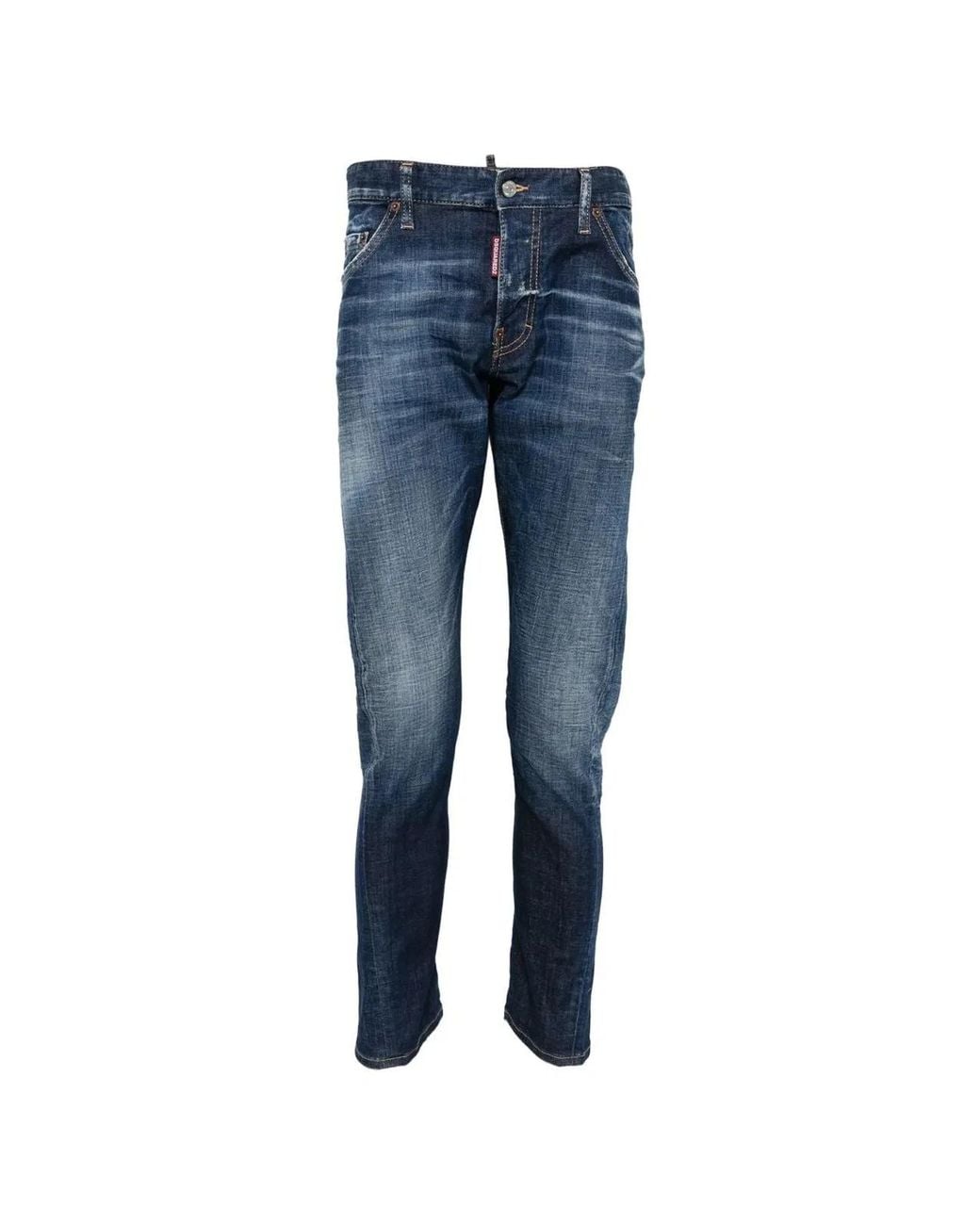 DSquared² Blue 5 Pockets Cotton Elastane Pants for men