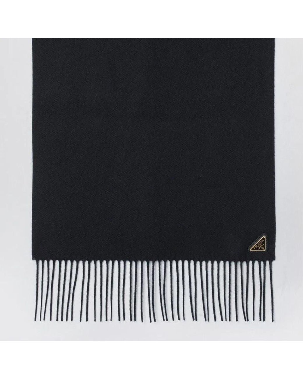 Prada Black Silk And Cashmere Scarf