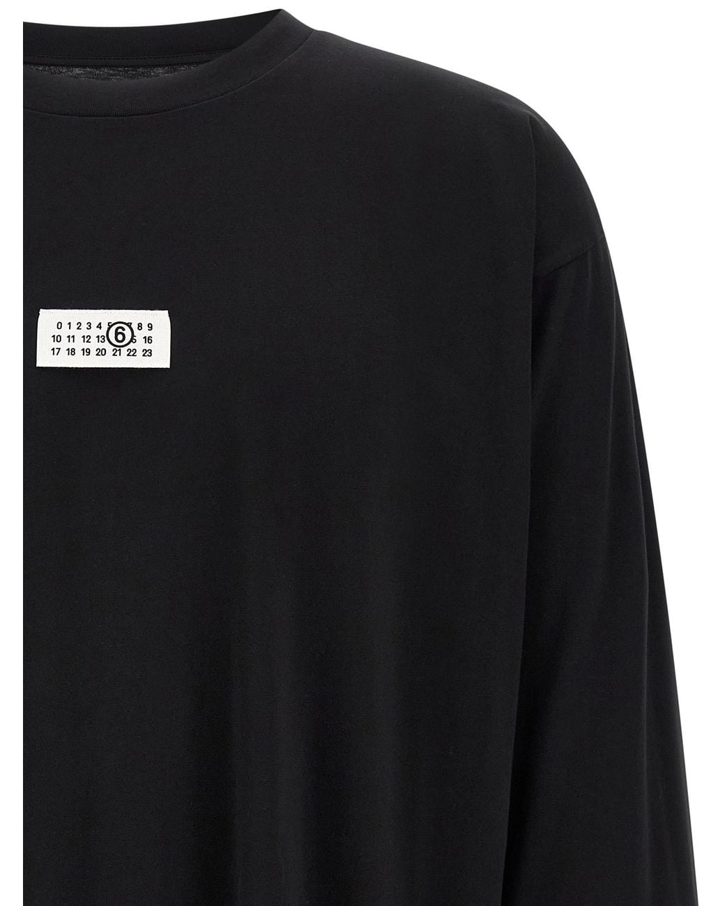 MM6 by Maison Margiela Black 'Numeric Signature Mm6' T-Shirt for men