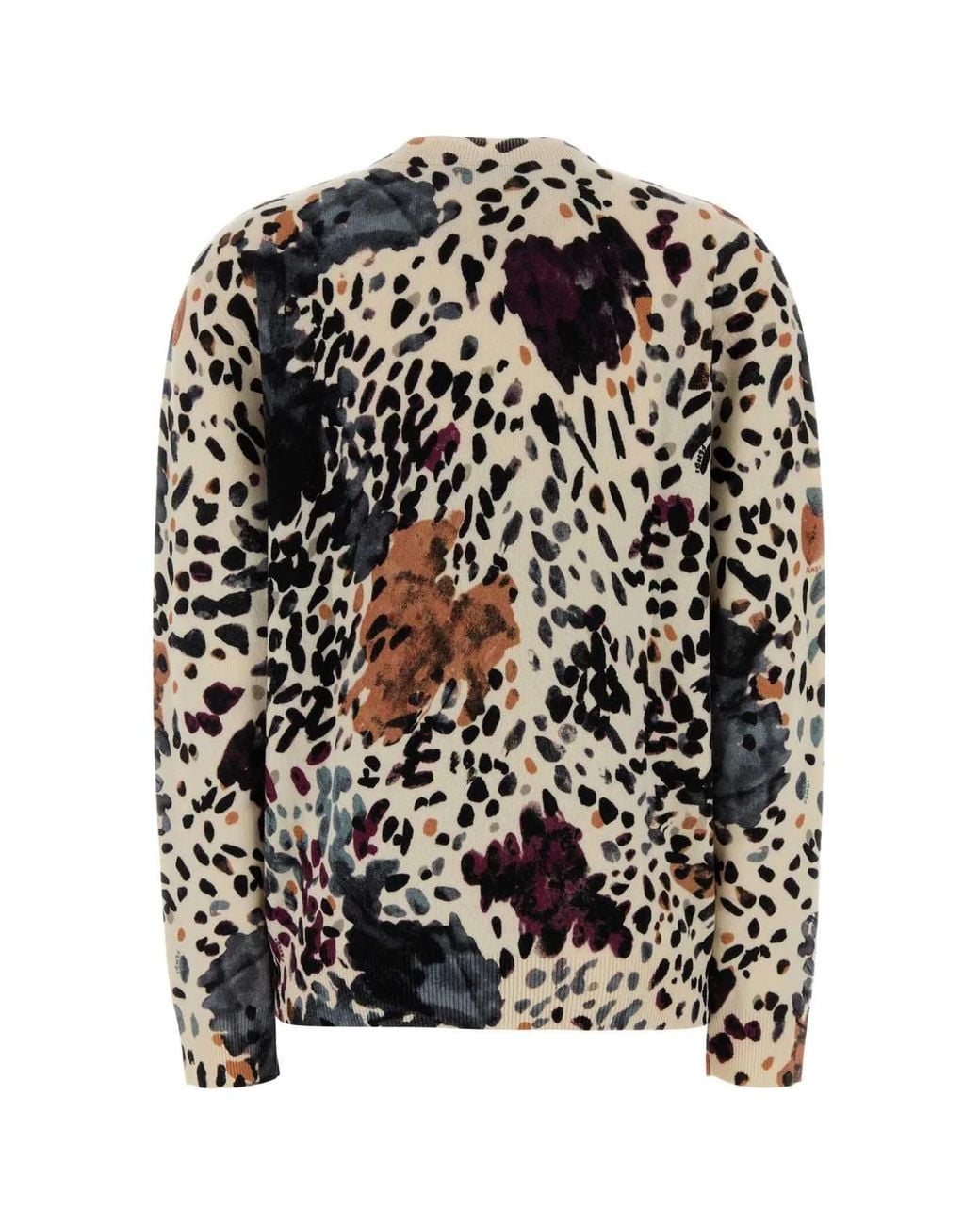 Fendi Black Wool And Cashmere Falena-Print Pullover