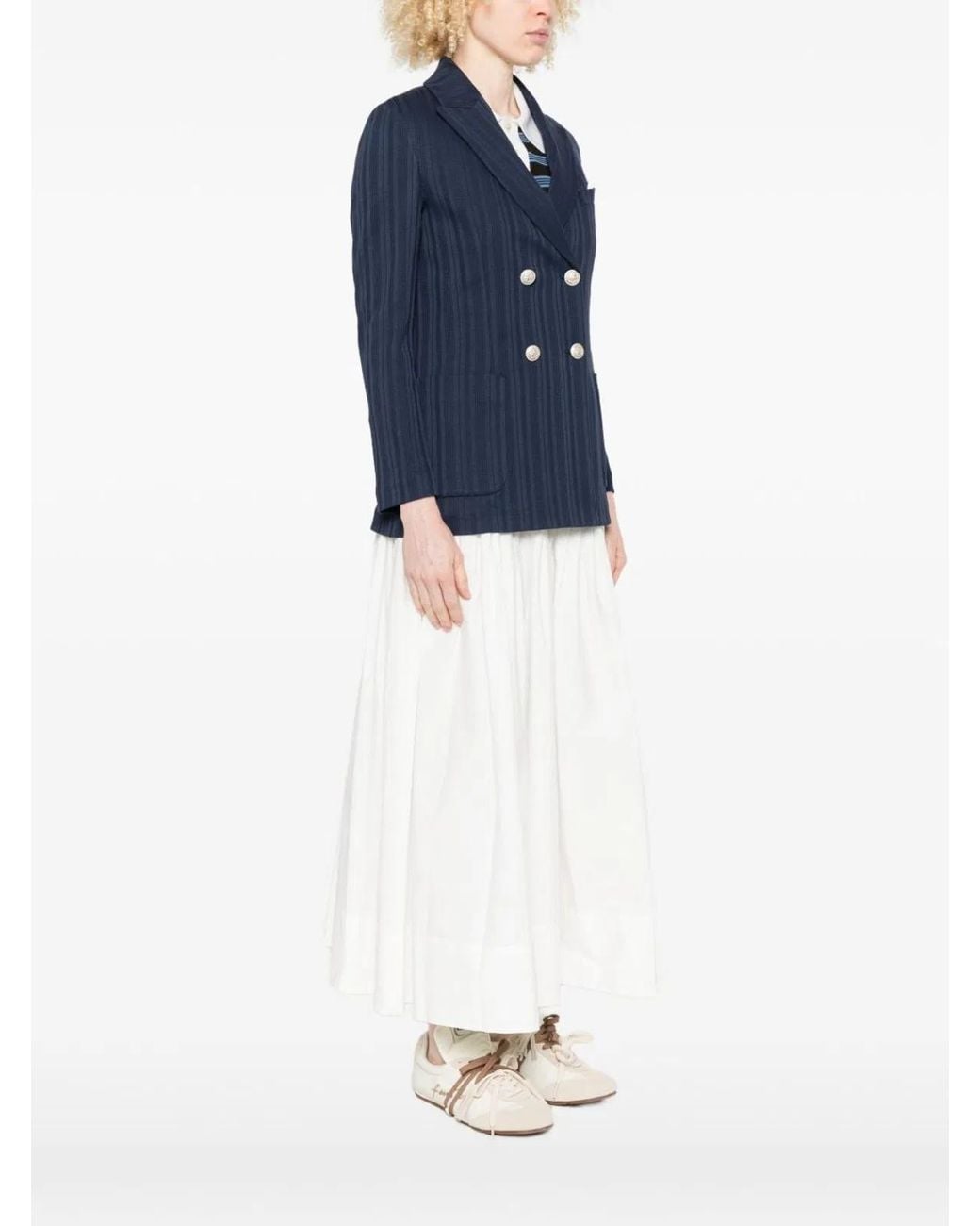 Circolo 1901 Blue Cotton Double-Breasted Jacket