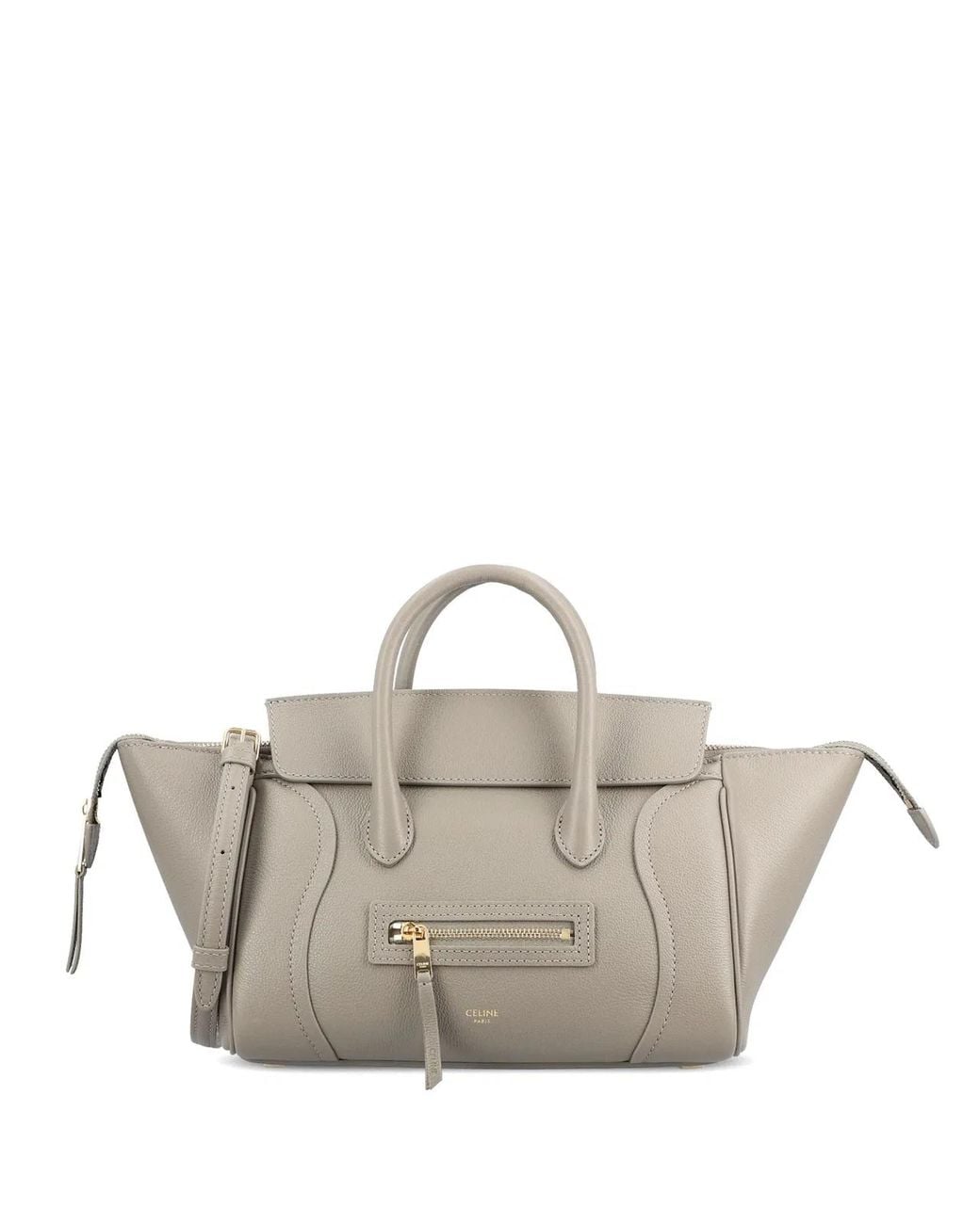 Céline Gray Luggage Small Leather Tote Bag
