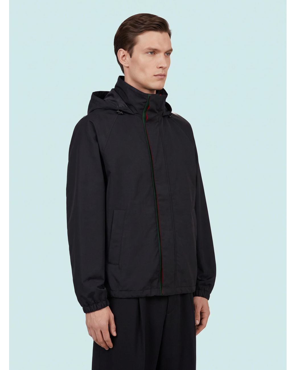 Gucci Gray Compact Cotton Jacket With Zip for men