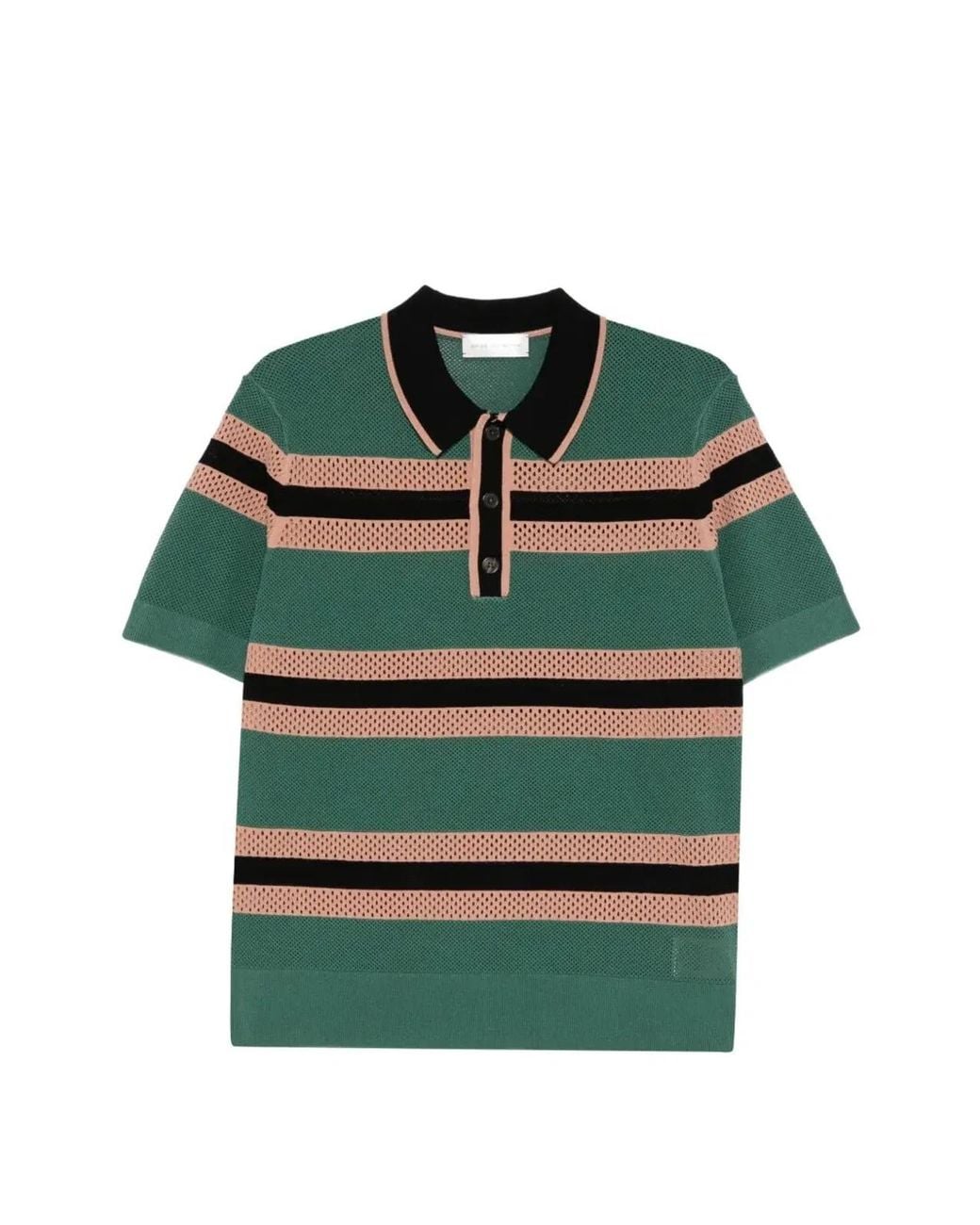 Dries Van Noten Green "Mercy Stripe" Polo Shirt for men