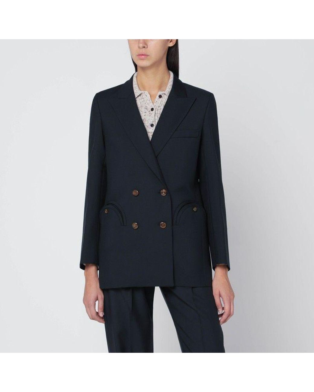 Blazé Milano Blue Wool And Mohair Blazer First Class
