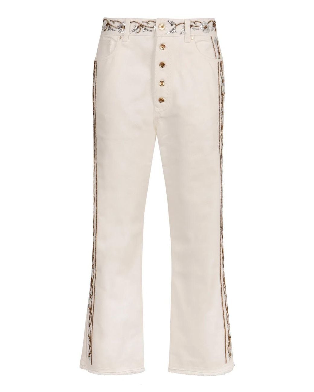 Rabanne White Cropped Flared Jeans