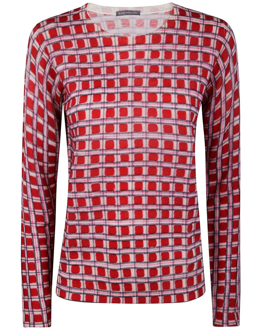 In bed with You Red Boatneck Printed Jumper